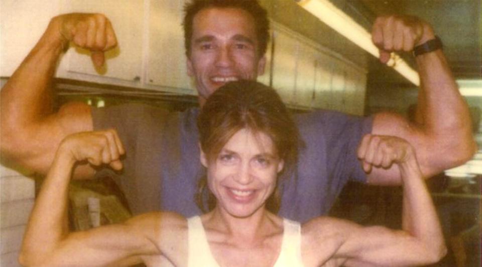 Arnold Schwarzenegger and Linda Hamilton