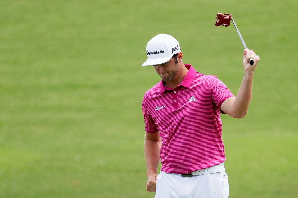 The many faces of Jon Rahm. (Photo by Jamie Squire/Getty Images)