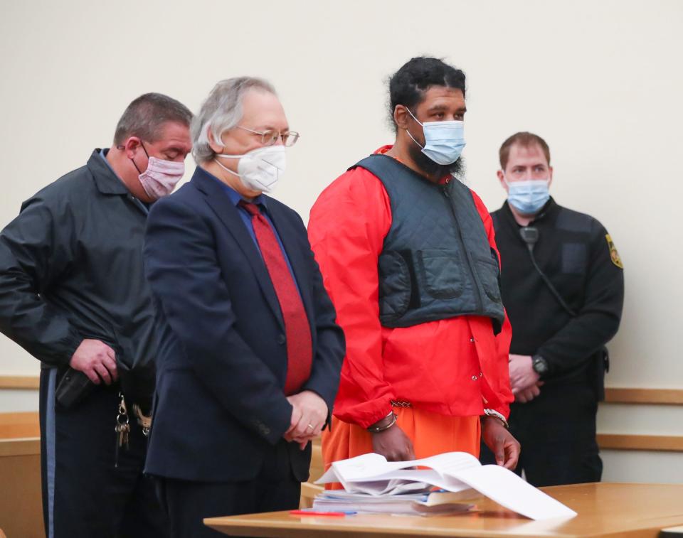 Grafton Thomas appears in the courtroom of Judge Kevin Russo with his attorney Michael Sussman at the Rockland County Courthouse in New City on Wednesday, January 26, 2022. 