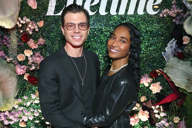 <p>Randy Shropshire/Getty</p> Matthew Lawrence and Chilli in Los Angeles in March 2023