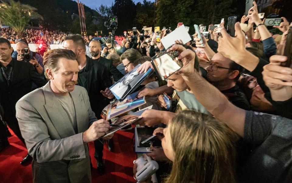 Ewan McGregor (and mustache) at the Karlovy Vary International Film Festival in June