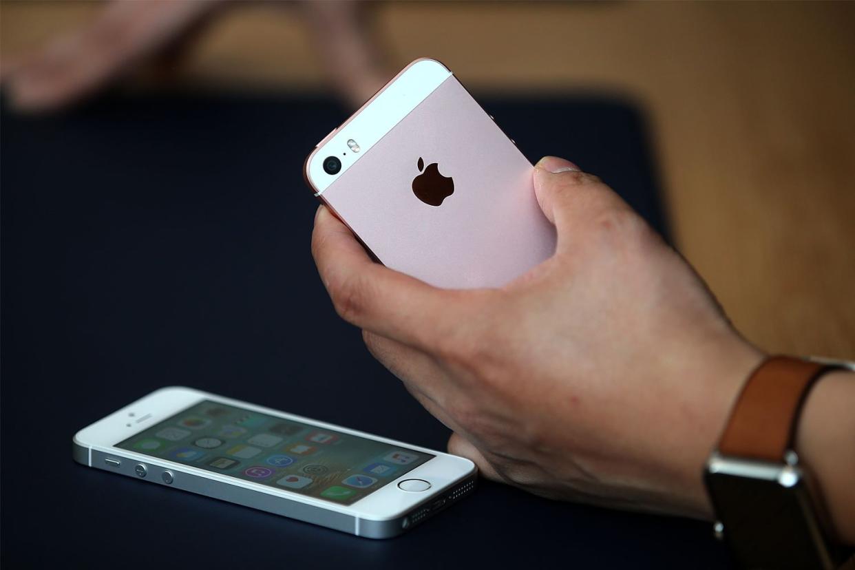 Cheaper option: Apple is said to be working on an update to the iPhone SE budget range: Justin Sullivan/Getty