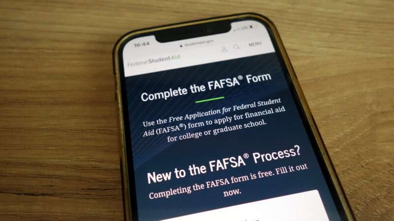 A smartphone showing the FAFSA form