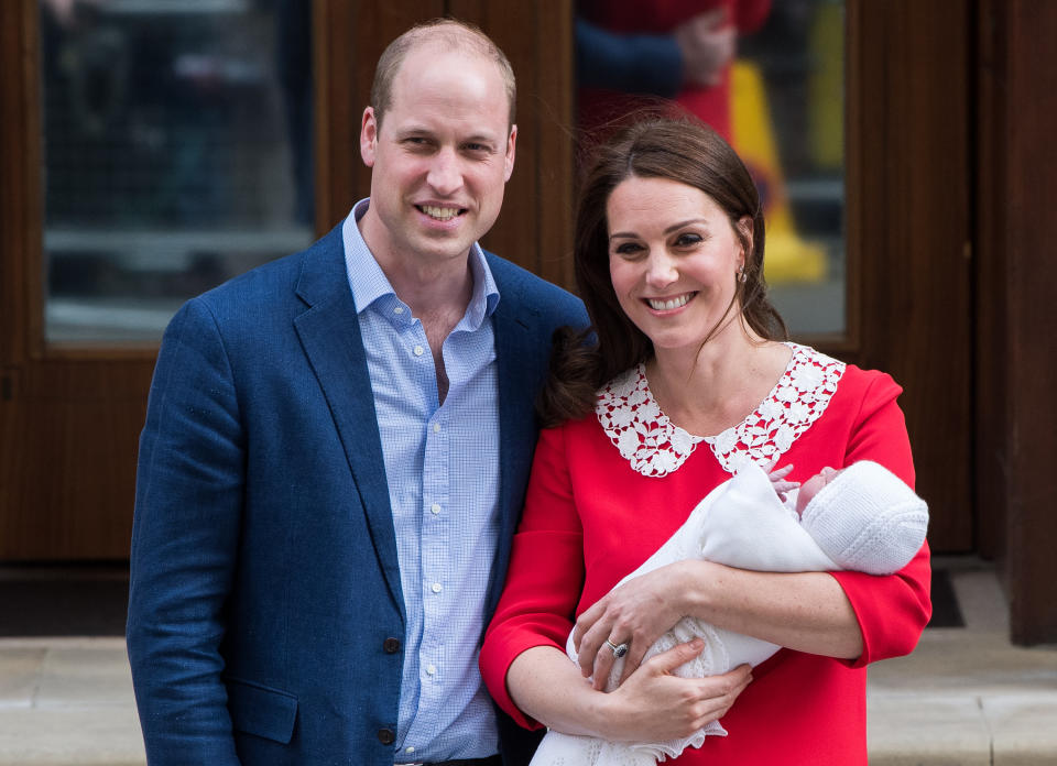 Prince William and Kate Middleton welcomed their third baby, a boy, yesterday afternoon. Source: Getty