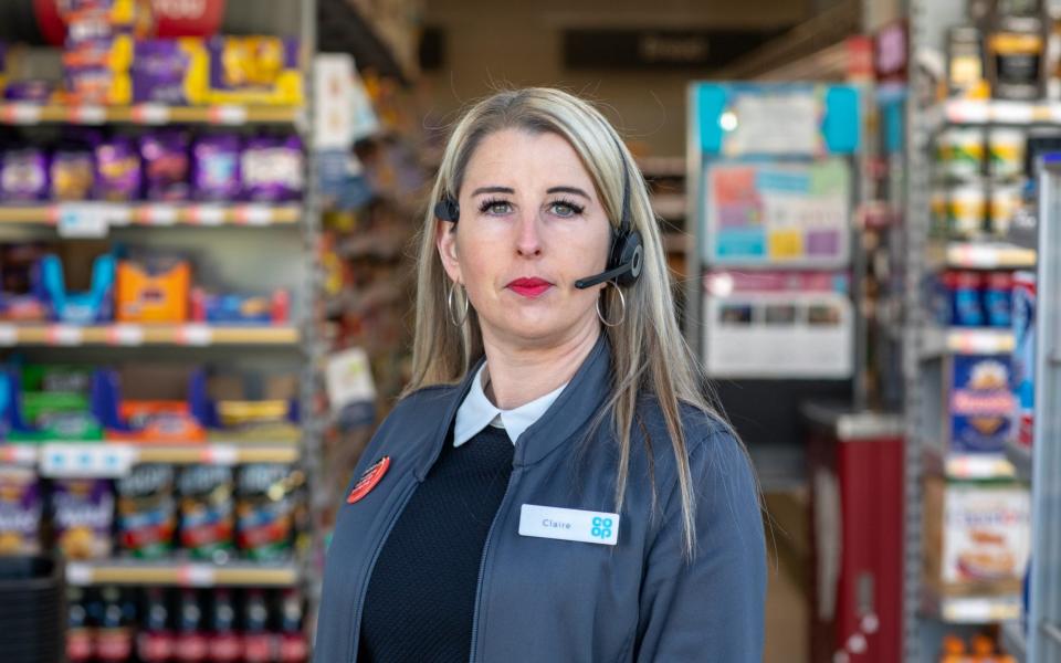 Claire Saunders, store manager of a supermarket in Essex, received verbal abuse just for trying to enforce the rules during the pandemic - Daniel Jones 