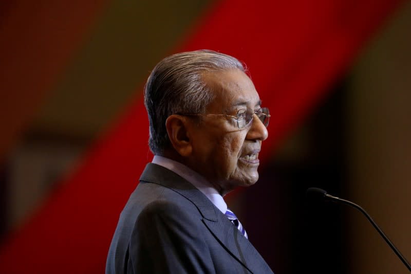 Malaysia's Prime Minister Mahathir Mohamad speaks during the signing ceremony for Bandar Malaysia in Putrajaya