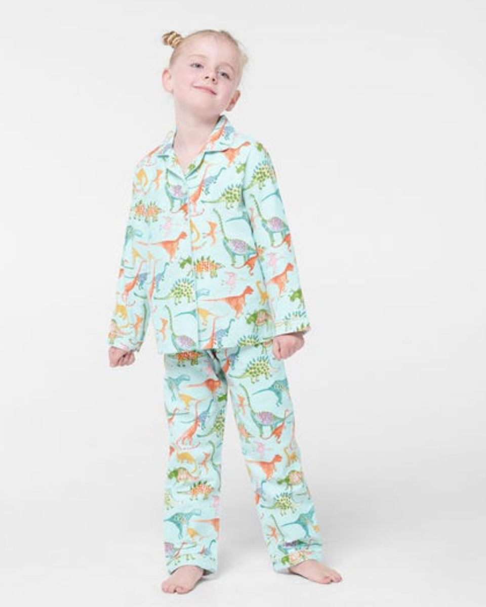 Child wearing DINOSAUR Flannelette Pyjamas