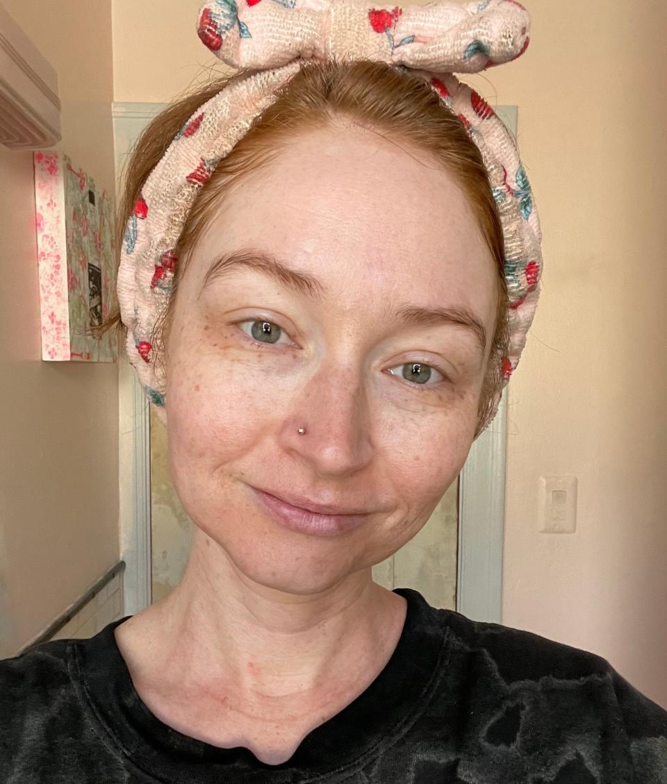 Selfie of the author in her bathroom