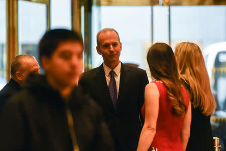 Dennis Muilenburg, CEO of The Boeing Company, arrives at Trump Tower in New York City, U.S. January 17, 2017. REUTERS/Stephanie Keith