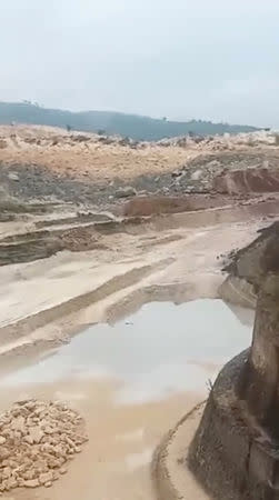 An area after a landslide is seen in the City of Naga, Cebu, Philippines September 20, 2018, in this still image taken from a social media video. SAM MOCHA UY/via REUTERS