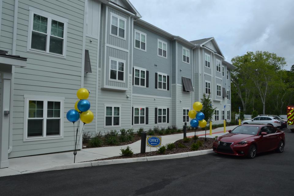 The exterior of Harper’s Pointe, a recently completed, 55-plus affordable housing community located near Fred Cone Park and Morningside Nature Center.