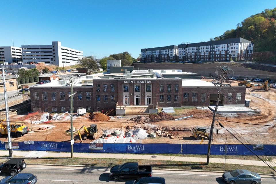 Construction continues Oct. 25 along Chapman Highway at the forthcoming Kern's Food Hall. The venue has pushed back its opening to March, with most of its vendors scheduled to be ready on opening day and a handful planning to open in the summer.