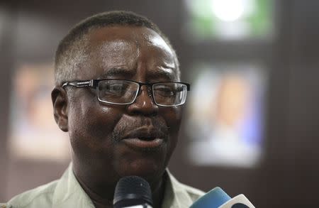 Director of Nigeria's National Centre for Disease Control Abdulsalami Nasidi answers questions after a media briefing at the health minister's office, in Abuja August 11, 2014. REUTERS/Afolabi Sotunde