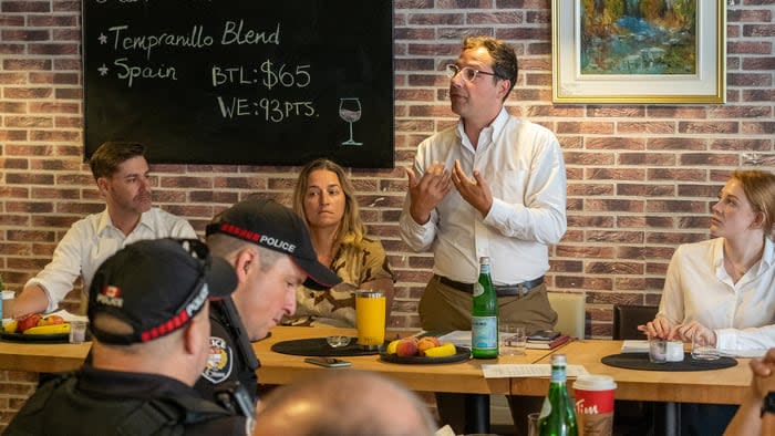 Zachary Dayler is the executive director of ByWard Market District Authority. Stéphanie Plante, the ward's councillor, sits next to him. 