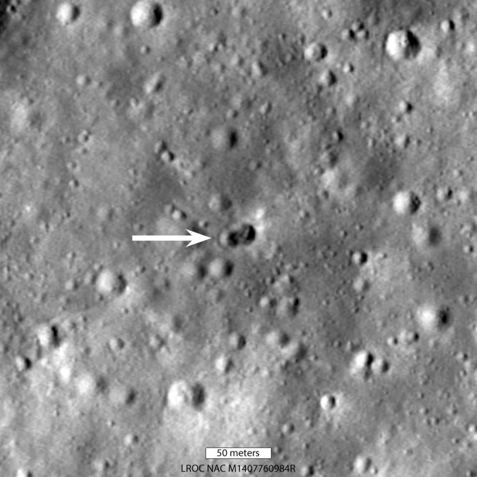 A rocket body impacted the Moon on 04 March 2022, creating a double crater.