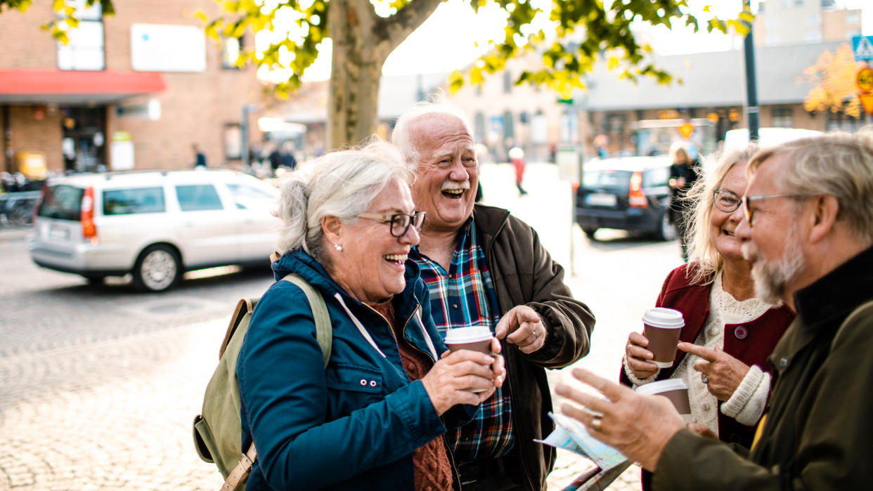 Close up of a group of seniors exploring the City.