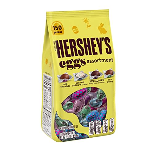 HERSHEY'S Assorted Chocolate and White Creme Eggs, Easter Candy, 28.18 oz Variety Bag (150 Pieces)
