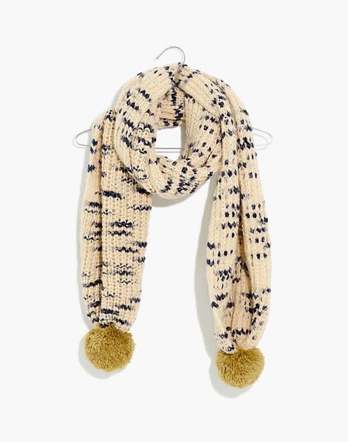 7) Patterned Pom-Pom Scarf