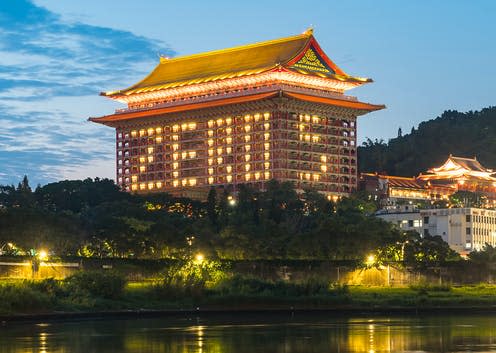 <span class="caption">The Grand Hotel Taipei in Taiwan lights up rooms to mark five days with no new COVID-19 cases.</span> <span class="attribution"><a class="link " href="https://www.shutterstock.com/image-photo/taipei-taiwan-zero-confirmed-cases-covid19-1718941408" rel="nofollow noopener" target="_blank" data-ylk="slk:Ricky kuo/Shutterstock;elm:context_link;itc:0;sec:content-canvas">Ricky kuo/Shutterstock</a></span>