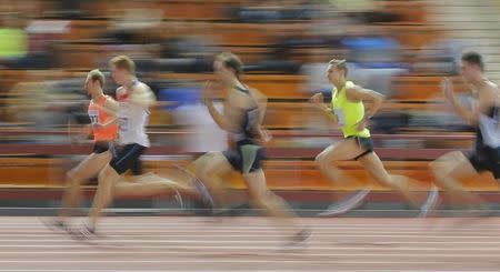 Athletes compete during the Russian Indoor Championships 2016 in Moscow, Russia, February 24, 2016. Picture taken February 24, 2016. REUTERS/Maxim Shemetov