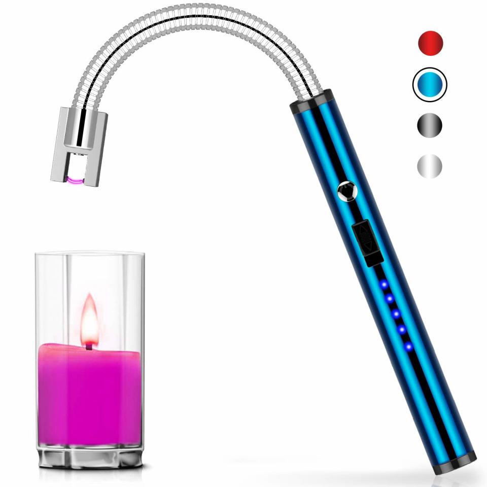 <h3><a href="https://amzn.to/2M0ZjZg" rel="nofollow noopener" target="_blank" data-ylk="slk:Electric Candle Lighter" class="link rapid-noclick-resp">Electric Candle Lighter</a></h3><br><strong>Natalie</strong><br><br><strong>How She Discovered It:</strong> "Through Instagram."<br><br><strong>Why It's A Hidden Gem:</strong> "Finally found a lighter that won't run out of fuel AND won't burn my fingers when I'm trying to spark up a burnt down candlewick."<br><br><br><strong>haino</strong> Rechargeable Electric Arc Lighter, $, available at <a href="https://amzn.to/2M0ZjZg" rel="nofollow noopener" target="_blank" data-ylk="slk:Amazon" class="link rapid-noclick-resp">Amazon</a>
