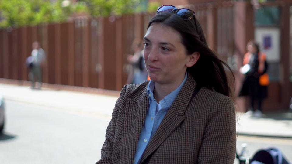 Agathe Duchiron, from Paris, at the polls in London (PA)