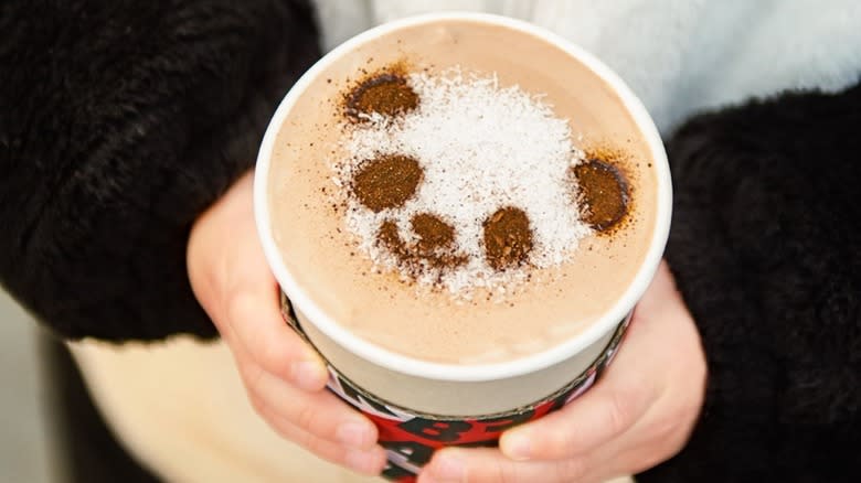 Fluffy panda hot chocolate