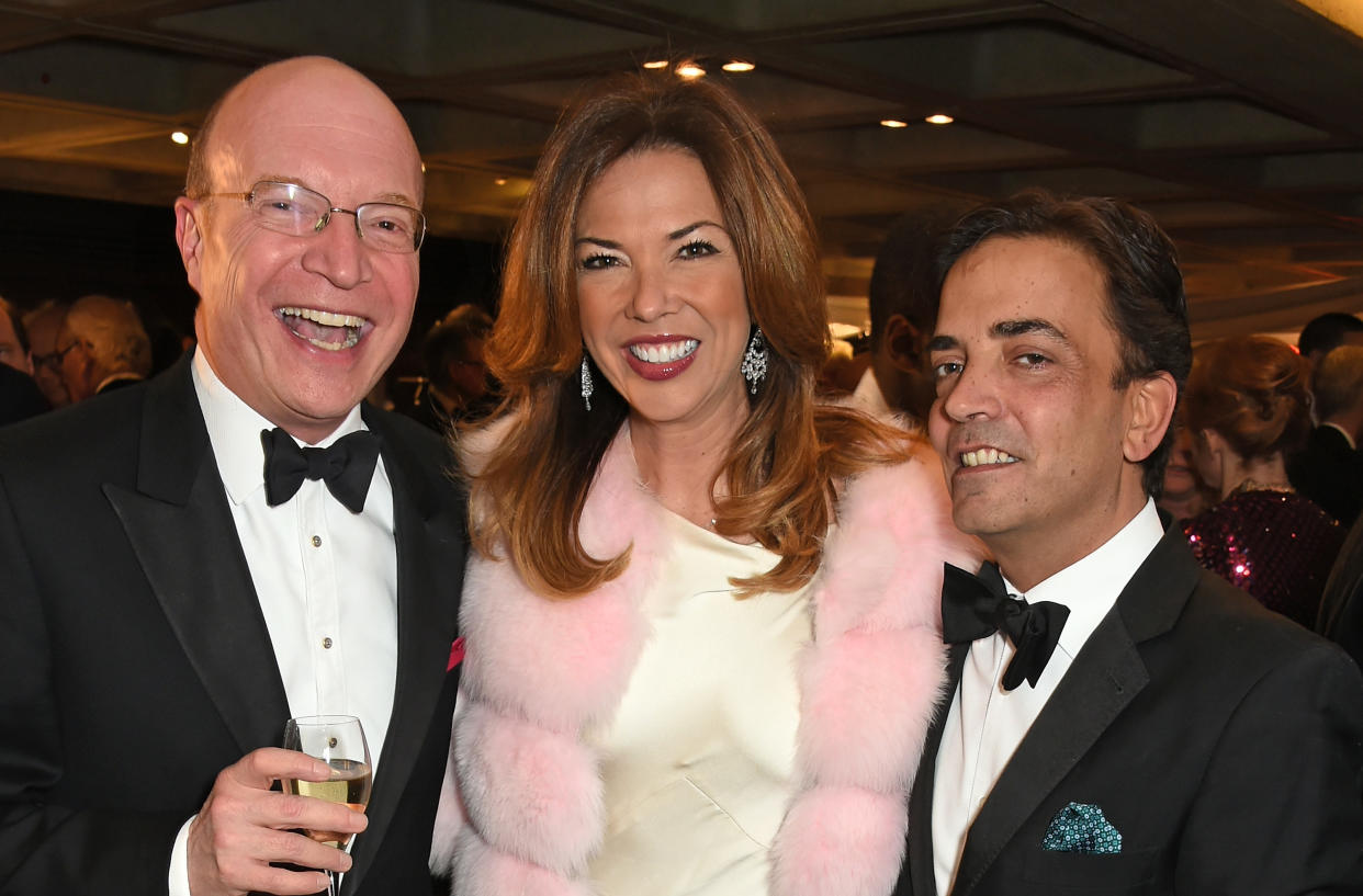 LONDON, ENGLAND - MARCH 07:  Simon Warshaw, Heather Kerzner and James Handerson attend 'Up Next: The National Theatre's Annual Fundraising Gala" at The National Theatre on March 7, 2017 in London, England.  (Photo by David M. Benett/Dave Benett/Getty Images)