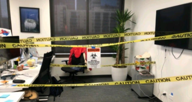 Chinese American employee claims coworkers taped their desk with