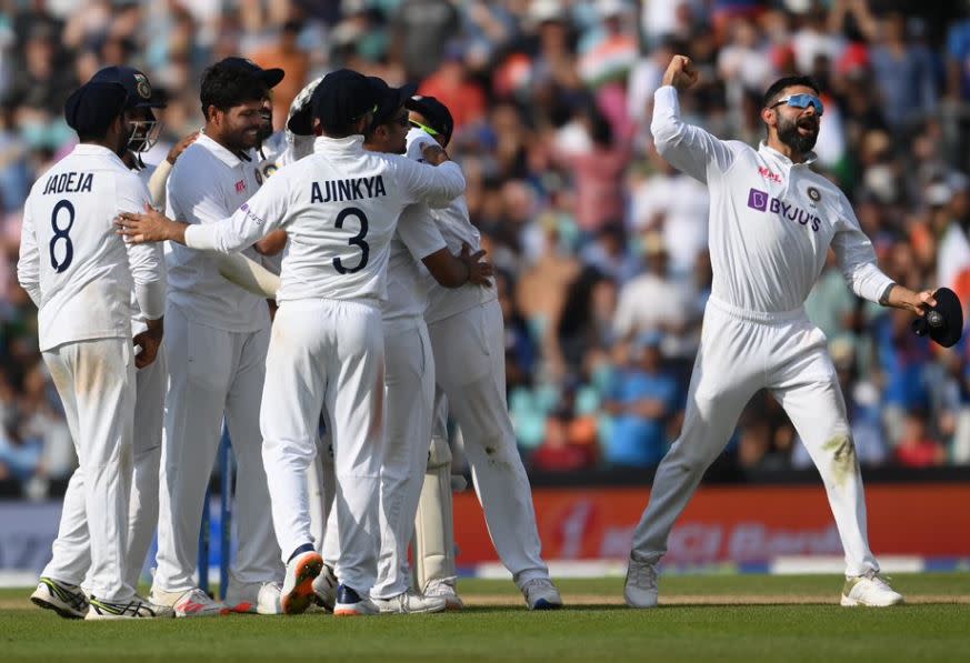 Team India defeated England by 157 runs in the fourth Test at The Oval. (Credit: Twitter)