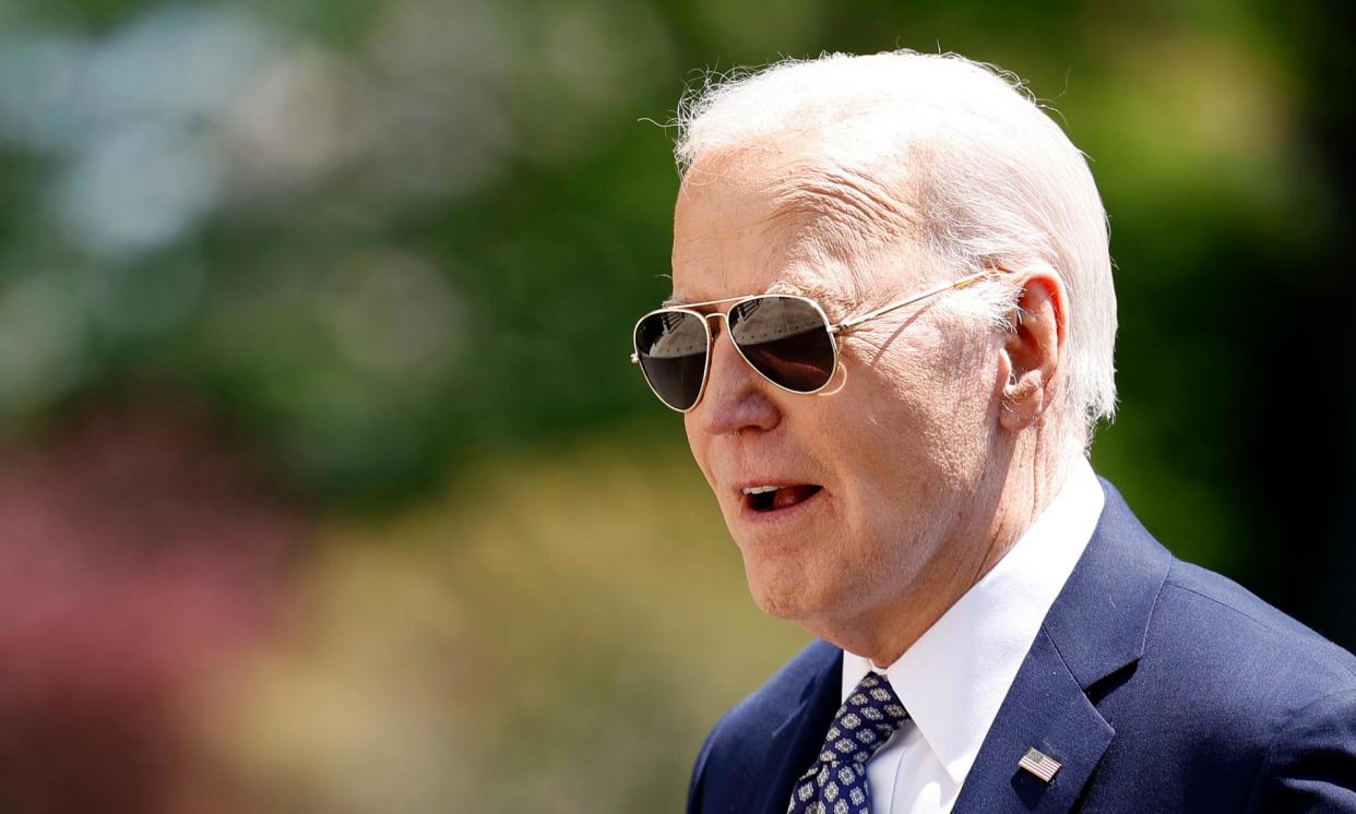<span>Joe Biden. Young Americans’ support for the president has been chipped away since 2020.</span><span>Photograph: Kevin Dietsch/Getty Images</span>