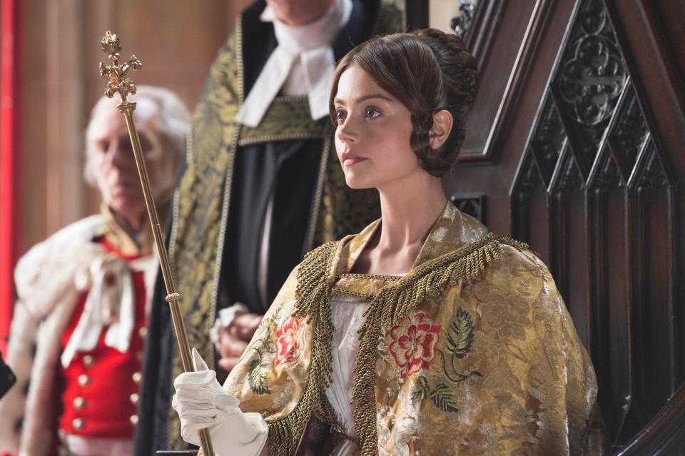 A young Queen Victoria (Jenna Coleman) takes her place in British history in Masterpiece's 'Victoria.'