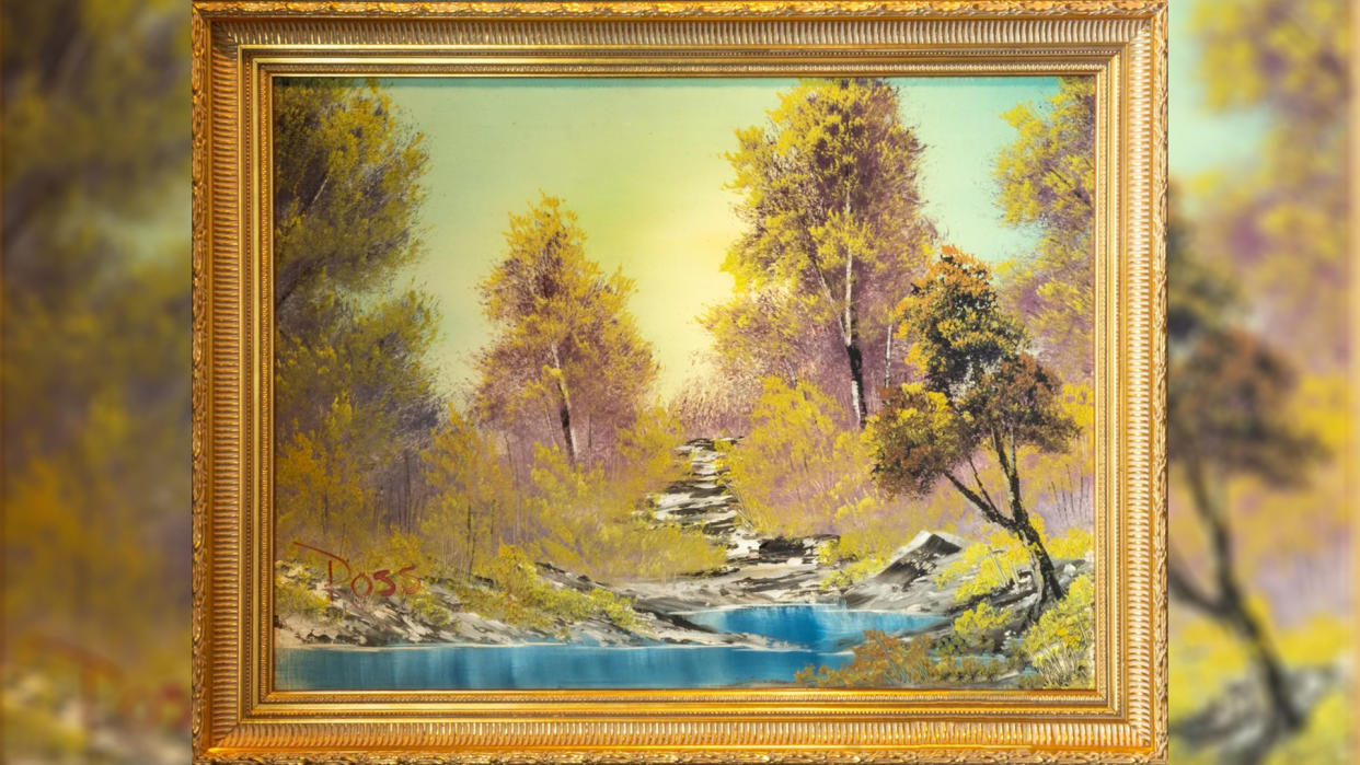  Bob Ross painting titled "A Walk in the Woods". 