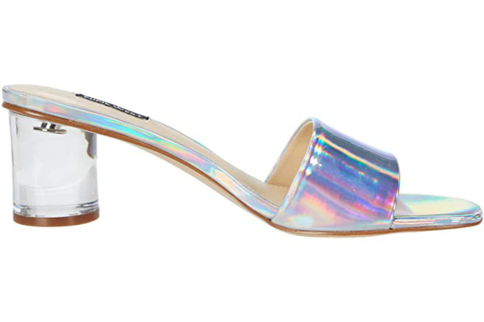 iridescent heel, nine west heel, shiny heels