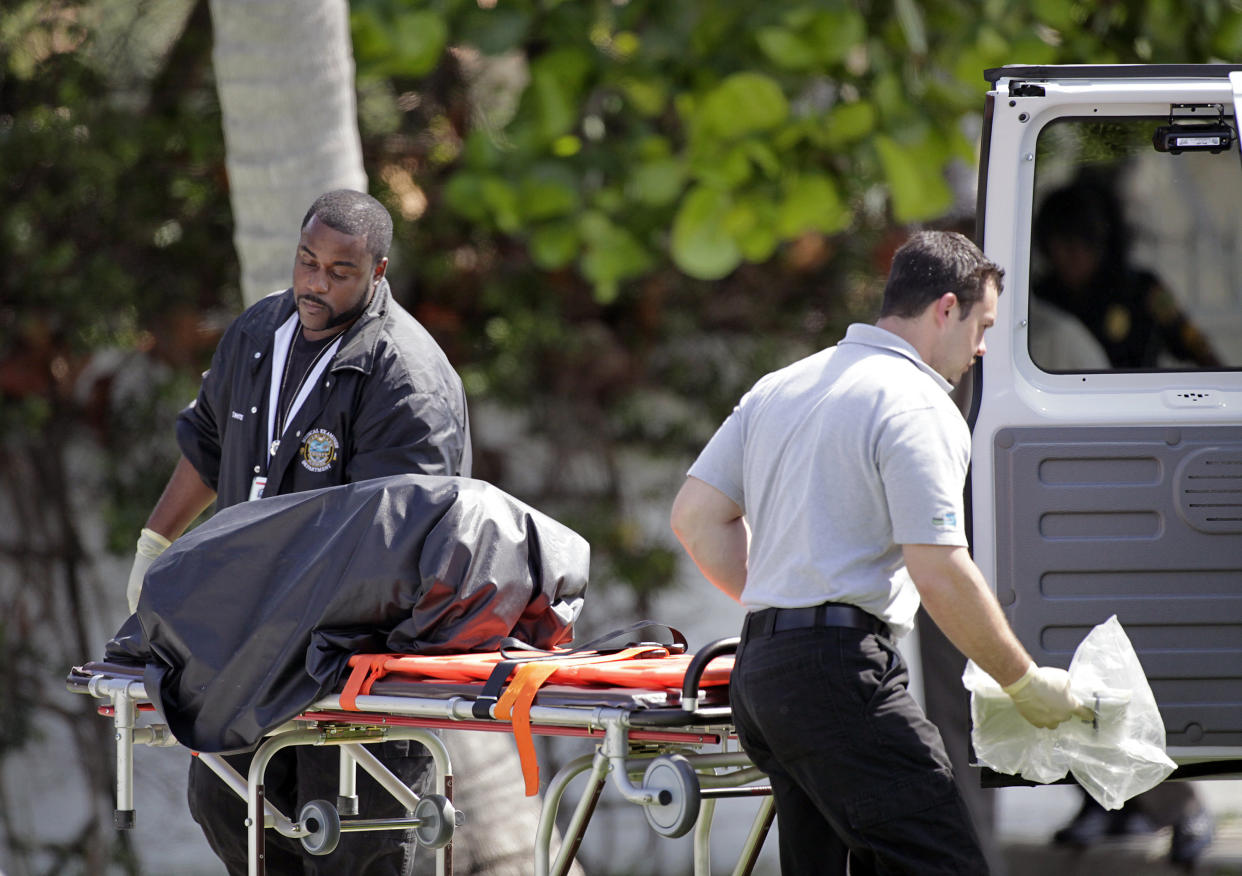 The Miami-Dade Medical Examiner's Office transports bodies and performs autopsies. It is also responsible for signing off on death certificates for coronavirus victims. (John VanBeekum/Miami Herald/Tribune News Service via Getty Images)