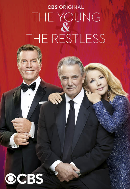 This image released by CBS shows promotional art for the daytime drama series "The Young & The Restless" which is celebrating their 50th anniversary. (CBS via AP)