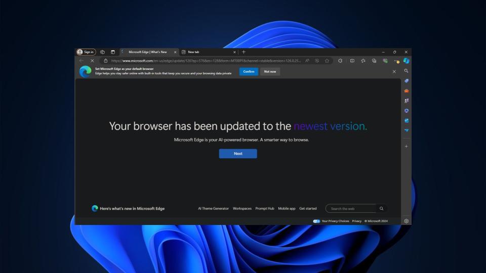 3D banner asking users to make Microsoft Edge the default browser in Windows 11