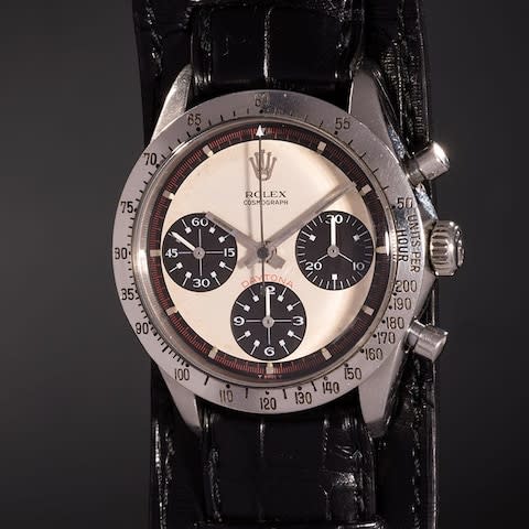 Paul Newman's Rolex Daytona with exotic dial - Credit: Phillips 