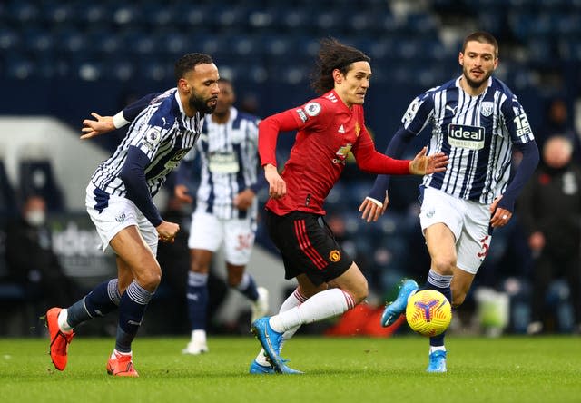 Edinson Cavani played against West Brom on Sunday