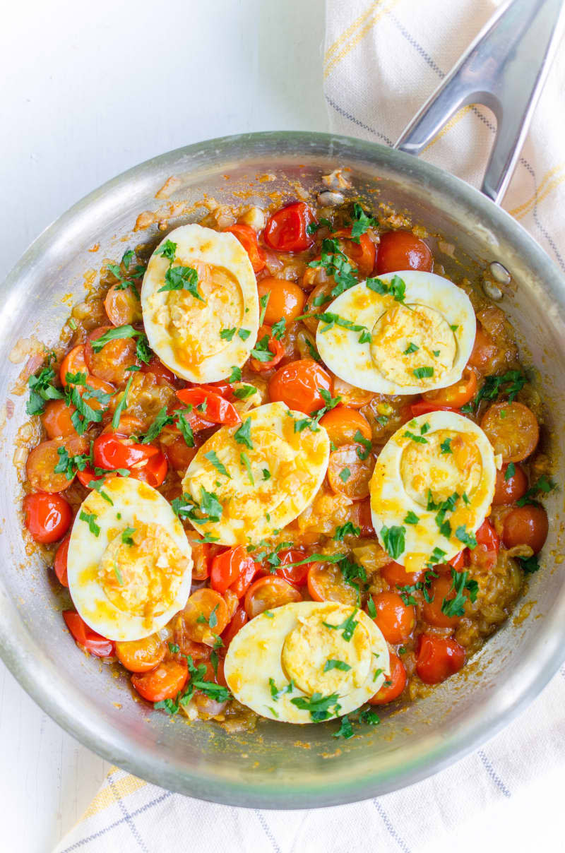 Egg Curry with Cherry Tomatoes 