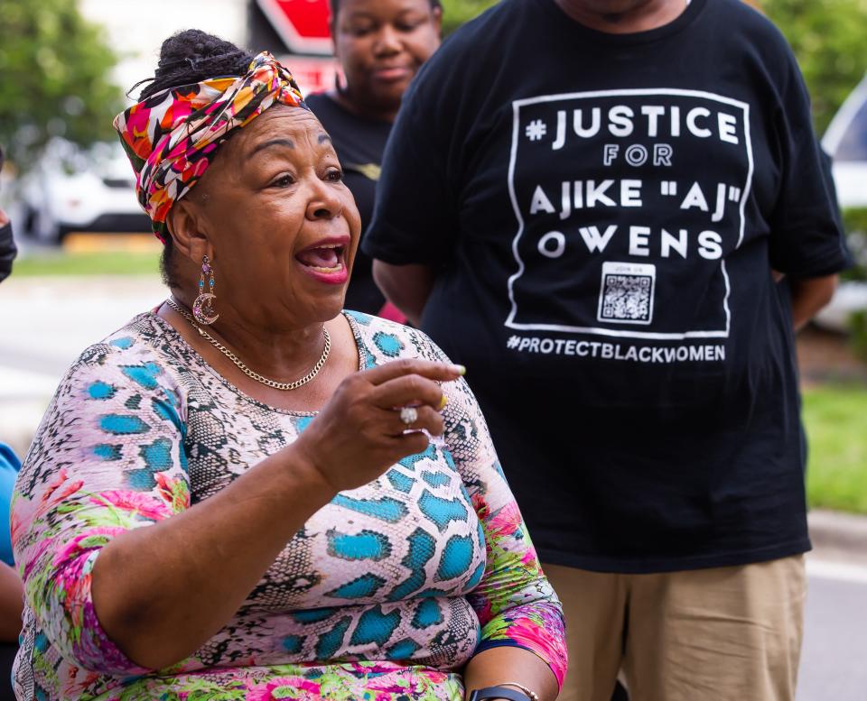 "I was born in 1953 and we're still treated like second-class citizens," Linda Peoples said during Monday's protest.