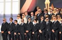 Sep 29, 2016; Chaska, MN, USA; Ryder Cup Europe during Opening Ceremony for the 41st Ryder Cup at Hazeltine National Golf Club. Mandatory Credit: John David Mercer-USA TODAY Sports