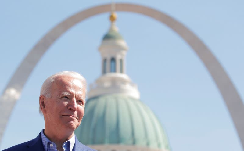 Democratic U.S. presidential candidate and former Vice President Joe Biden takes part in a campaign stop in St. Louis