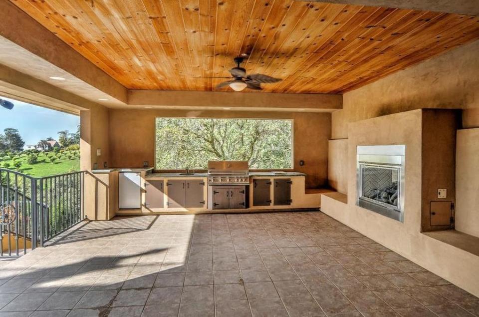 Grilling area with fireplace