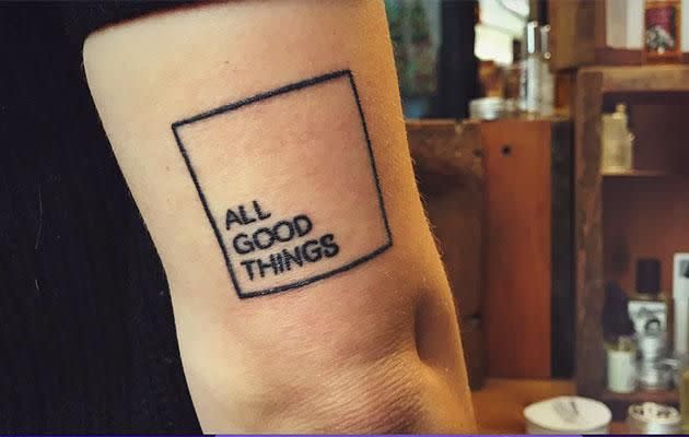 This tattoo is a nod to Lush All Good Things Perfume. Photo: Courtesy of Lush Cosmetics.