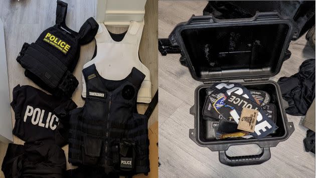 Some of the police paraphernalia found in the possession of 40-year-old Arian Taherzadeh. (Photo: US District Court for the District of Columbia)