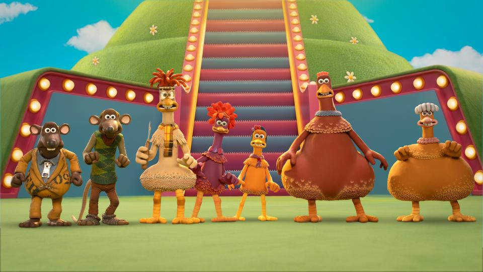 The stop-motion animated sequel "Chicken Run: Dawn of The Nugget" centers on a new threat for the fine feathered characters who, alongside some rodent friends, need to save chicken-kind.