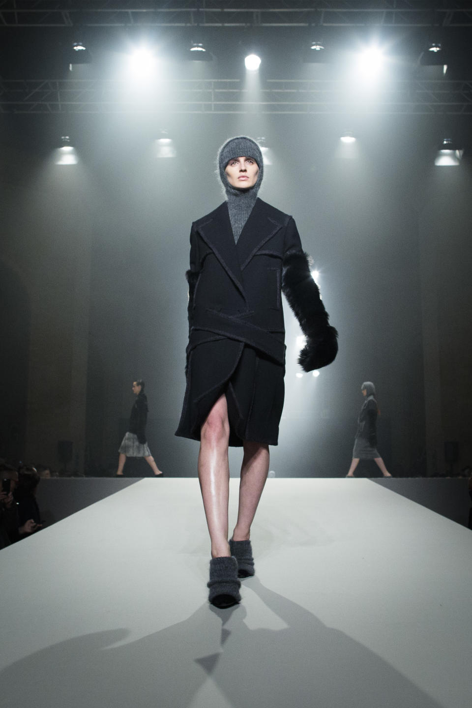 A model walks the runway during the Alexander Wang Fall 2013 fashion show during Fashion Week, Saturday, Feb. 9, 2013, in New York. (AP Photo/John Minchillo)