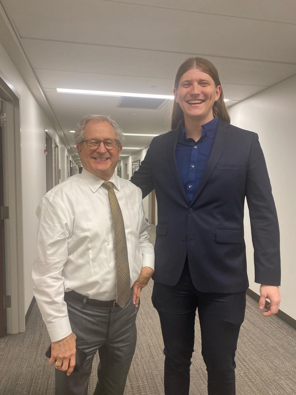 High school Spanish teacher Noah Nordstrom (right) is trying to unseat Tennessee Rep. Mark White (left).