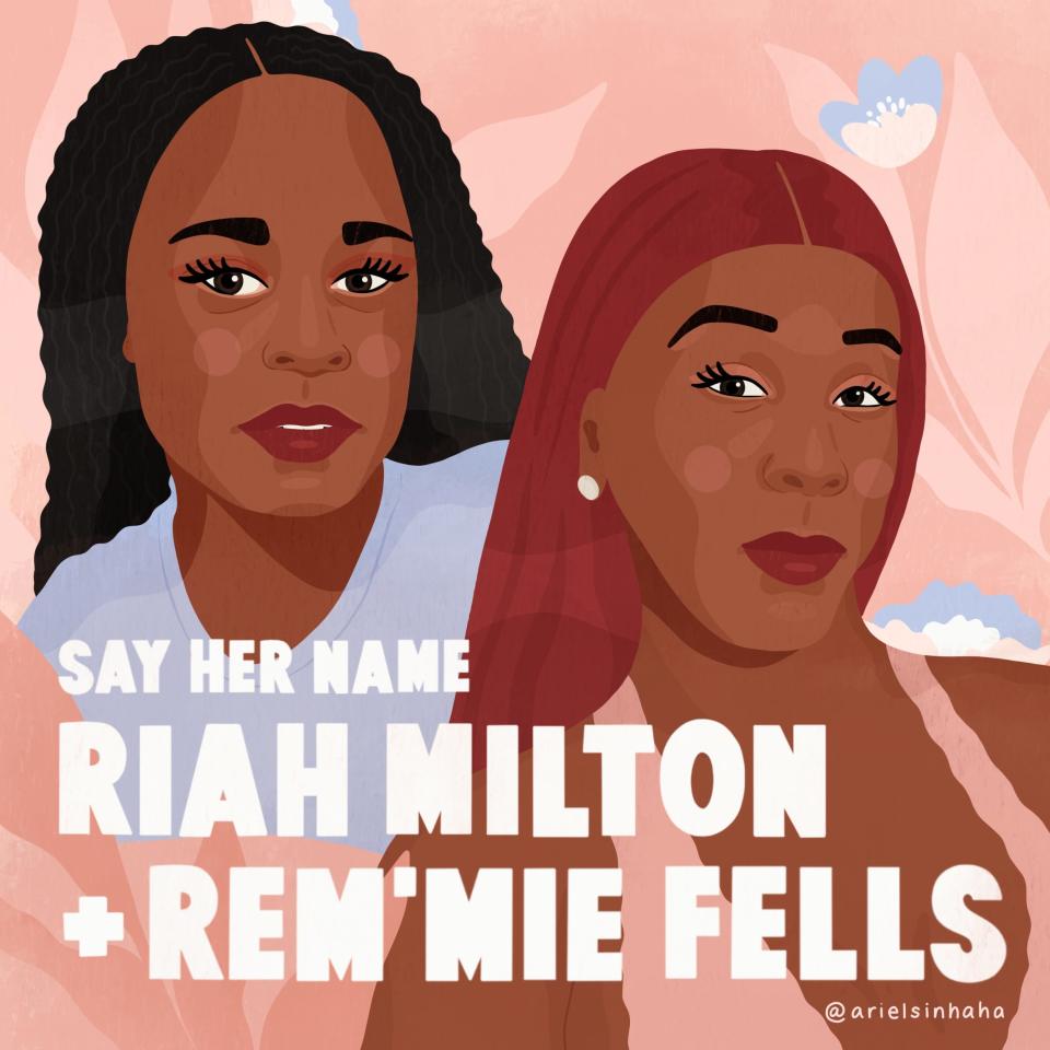 Ariel Sinha drew portraits of Black trans women who were killed, Riah Milton and Rem'mie Fells.